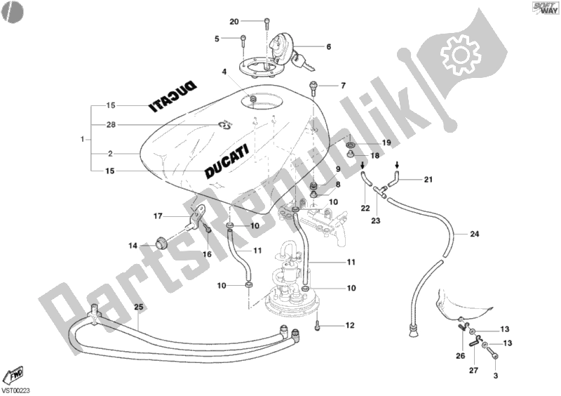 Tutte le parti per il Serbatoio Di Carburante del Ducati Superbike 998 R 2002